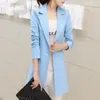 Women's Suits Women Spring Autumn Korean Small Suit Commute Fashion Look Thinner Button Splicing Versatile Long Sleeved Mid Length Coat