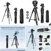 Tripods Telefon Travel Self statyw aluminium wysokie 55 140 cm stojak z szybkim płytkami do miski na miskę DSLR SLR Cyfrowy aparat 231018 Dr Dhfwr