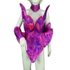 Abbigliamento da palco Sexy discoteca Bar DJ Donne Cantante Clubwear Ballerino Costume da performance Mini abito con paillettes glitterate laser rosso rosa