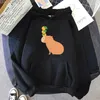 Hoodies masculinos feliz natal capivara impressão moletom bebê meninos roupas outono/inverno manga longa menina dos desenhos animados kawaii gráfico