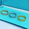 Jewelry t Ring Band Solid Color Hollow Set Diamond Skinny Versatile Stylish s Obrd