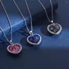 Conjunto de collar y pendientes románticos con forma de corazón de Titanic, cristal de Austria, colgante de Color plateado para mujeres y amigos, Navidad