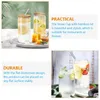 Wine Glasses 2 Sets Portable Glass Cups Bottles With Lids Bamboo Transparent Water Container