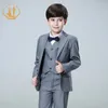 Nimble Spring Autumn Formal Boy Suit na wesele imprezę Partię Costume Hurtowe odzież 3pcsset Blazer Vest Pants 240130