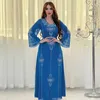 Roupas étnicas 2024 Eid Mulheres Vestido Muçulmano Chiffon Kaftan Dubai Long Abaya Frisado Vestidos de Festa de Noite Turquia Hijab Robe Ramadan Islam