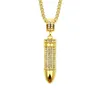 Nouveaux colliers de mode hip hop diamant tête de balle Collier pendentif clavicule chaîne collier en or er chaîne hommes hiphop glacé bijoux5337294