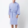 Peignoir d'amoureux de vêtements de nuit pour hommes Robe de printemps en coton doux