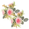 Dekoratif çiçekler çiçek yaprakları mum halkaları düğün gül yapay çiçek çelenkleri bahar sütun yüzüğü ana masa centerpieces pembe