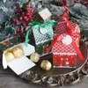 Presentförpackning 10st Red Green Merry Christmas Snow House Paper Box As Candy Cookie Sweet Packaging Party Favors Gifts Diy Use