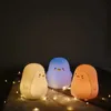 Gece Işıkları Penguen Silikon Dokunmatik Sensör Gece Işığı 7 Renk USB Şarj Led Gece Lambası Çocuklar İçin Bebek Noel YQ240207