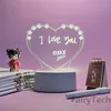 Night Lights Note Board Creative USB Led Night Light Valentines Day Decor Nightlights Girlfriend Birthday Wedding Decor Night Lamp YQ240207