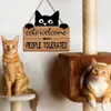 Porch Gift Farmhouse Home Decor Cute People tolererade rustik ytterdörr Träplatta Rolig katt Välkommen skylt Kitty Pet Shop 240130