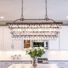 Żyrandole jadalnia krystalicznie żyrandol zabytkowy brązowy prostokąt Light Light Light Lights Farmhouse Kitchen Island