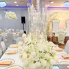 Party Decoration Clear Acrylic Table Flower Stand Centerpiece Cylinder 9 Heads Candelabra For Hall El Restaurant Flowers Shaped Drop D OTP6J