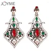 Boucles d'oreilles pendantes JOYME Vintage mariage de mariée pour les mariées longues boucles d'oreilles en cristal acrylique bleu rouge Brincos