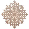 Table Mats 2PCS Christmas Snowflakes PVC Placemat Nordic Western Food Mat Insulation Waterproof Anti-slip Gold Silver Placemats