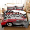 Bedding Sets Cars Duvet Cover Traditional Old Car Race Nostalgic American Set Classic Polyester Quilt For Boys Teens