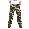 Mens Tactical Camouflage Overalls High-Quality Cotton Multi-Pocket Trousers Sports Training Casual Work Pants 240127