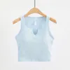 Lu wyrównuj sport głębokie szyję wyrównanie kobiet przycięte zbiorniki szwane średnie średnie wsparcie Slim Shirts Wbudowane półki Bra Top LL Jogger Vest Lemon Ll Jogger LU-08 2024