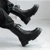 Mens Fashion Motorcykelstövlar fest nattklubb klänning svart äkta läderskor hög topp cowboy boot stilig långa botas zapatos 240126