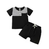 Ensembles de vêtements CitgeeSummer Enfant Bébé Garçons Shorts Ensemble À Manches Courtes T-shirt À Rayures Taille Élastique Tenue Vêtements