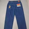 Jeans voor heren 2024 Schedelprint Amerikaanse mode Retro donkere gotische stijl Paar High Street Ins Hiphop Rechte broek met wijde pijpen
