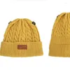 Top kapaklar sevimli ponpom bebek şapkası sıcak kış örgü çocuklar kız çocuk beanie kapak katı açık bebek toddler çocuk beanies