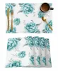 Table Mats 4/6 Pcs Summer Plants Flowers Watercolor Kitchen Placemat Dining Decor Mat Home Coffee Tea Pad Cup