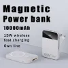 15w carregador magnético sem fio power bank 10000mah bateria externa de carregamento sem fio para iphone 14 13 12 pro max display led