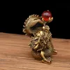 Bronze Traditionell kinesisk Zodiac Dragon Auspicious Mascot Feng Shui Hushållens gåvor Kontor Hemma vardagsrum Diskdekoration 240123