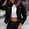 Arrivée femmes élégantes vestes en cuir mode vêtements de rue fermeture éclair manteaux décontractés Biker vol vêtements vestes décontractée 240119