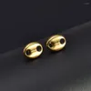 Brincos de garanhão na moda jóias de marca de aço inoxidável cor dourada 8mm 10mm 13mm sem desbotamento feijão de café nariz de porco formato redondo brinco aretes brinc