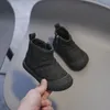 Botas de inverno para bebês meninos e meninas ao ar livre botas de neve de pelúcia crianças sapatos de algodão antiderrapante sapatos casuais infantis sapatos de criança 240131