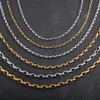 Chains 316L Stainless Steel Rolo Necklace For Women Men Link Oval O Chain Choker Hip Hop Jewelry Accessories On Neck Collar DIY Gift