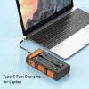 Solar Power Bank 30000 mAh Handkurbel PD 20 W Schnellladung Poverbank mit Kabel Camping Licht für iPhone Samsung Xiaomi Powerbank