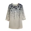 Heavy imitation silk shirt women's short sleeve high-end print 2024 summer new plus size loose top