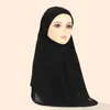 Etnische kleding één stuk Amira moslimvrouwen twee lagen chiffon hijab effen kleur sjaal islamitische Khimar Arabië sjaals Maleisië hoofddoeken