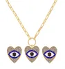 Highend Angel Eye Collane con pendente Orecchini Set Semplice Retro Diamante Clavicola Catena Lega Strass Orecchino Francese Devil Eyes E5416976