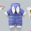 born fashion winter thicken children snowsuit cotton-padded baby girl clothes boy Plus velvet cute Jumpsuits Bodysuit 240127