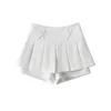 Kvinnors shorts bred veck culottes sommar streetwear kjol byxor elastiska låg midja sexig vikning för kvinnor