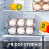 Ägghållare stor kapacitet 36 behållare för kylskåp 3 lager stapelbart bricka kök automatiskt rullande förvaringslåda 240125