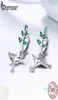 Bamoer 100 äkta 925 Sterling Silver kolibrier Hälsningar Bird Stud örhängen för kvinnor modeörhängen smycken4973720