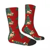 Мужские носки с милым мопсом на Рождество, мужские и женские зимние чулки в стиле хип-хоп