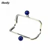10 PCSLOT 105 cm Candy Pearl Head Square Silver Metal Purse Frame Kiss Clasp Lace DIY Bag Accessories 240126