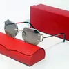 Luxus-Designer-Sonnenbrille für Männer und Frauen, Carter-Brille, Metall-Goldrahmen, Sommer-Stil, Anti-Ultraviolett, Retro-Platte, rahmenlose dekorative sechseckige Gafas mit Box