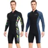 1,5 mm neopreen shorty heren wetsuit UV-bestendig ritssluiting aan de voorkant Lycra duikpak met lange mouwen voor onderwater snorkelen zwemmen surfen 240127