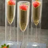 Verres à vin Double couche, flûtes à Champagne, gobelet à bulles, tulipes scintillantes, tasse en verre pour Cocktail et mariage