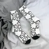 Men's Socks White Snowflake Pattern Male Mens Women Summer Stockings Printed