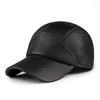 Boll Caps Fashion 2024 Spring Autumn äkta läder baseball cap hatt män märke varma riktiga fårhattar