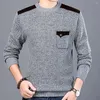 Suéter masculino de marca de moda suéter masculino pulôver listrado slim fit jumpers de malha de lã estilo coreano inverno homens